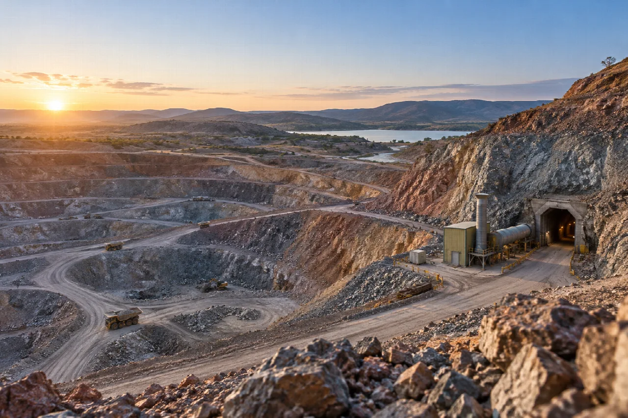 AI-generated mining illustration for Nchanga; not a depiction of the actual site.