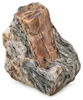 Representative AI specimen of Andalusite: Andalusite porphyroblast in schist.