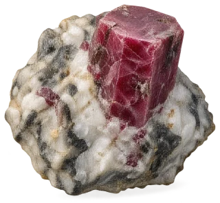 Representative AI specimen of Ruby: Ruby corundum in host rock.