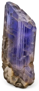 Representative AI specimen of Tanzanite: Natural blue-violet zoisite crystal.