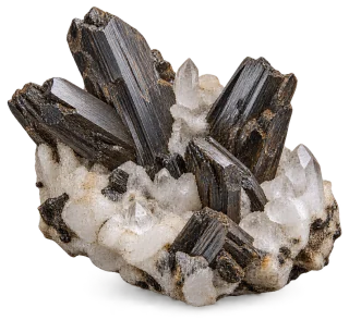 Representative AI specimen of Tungsten: Wolframite with quartz.